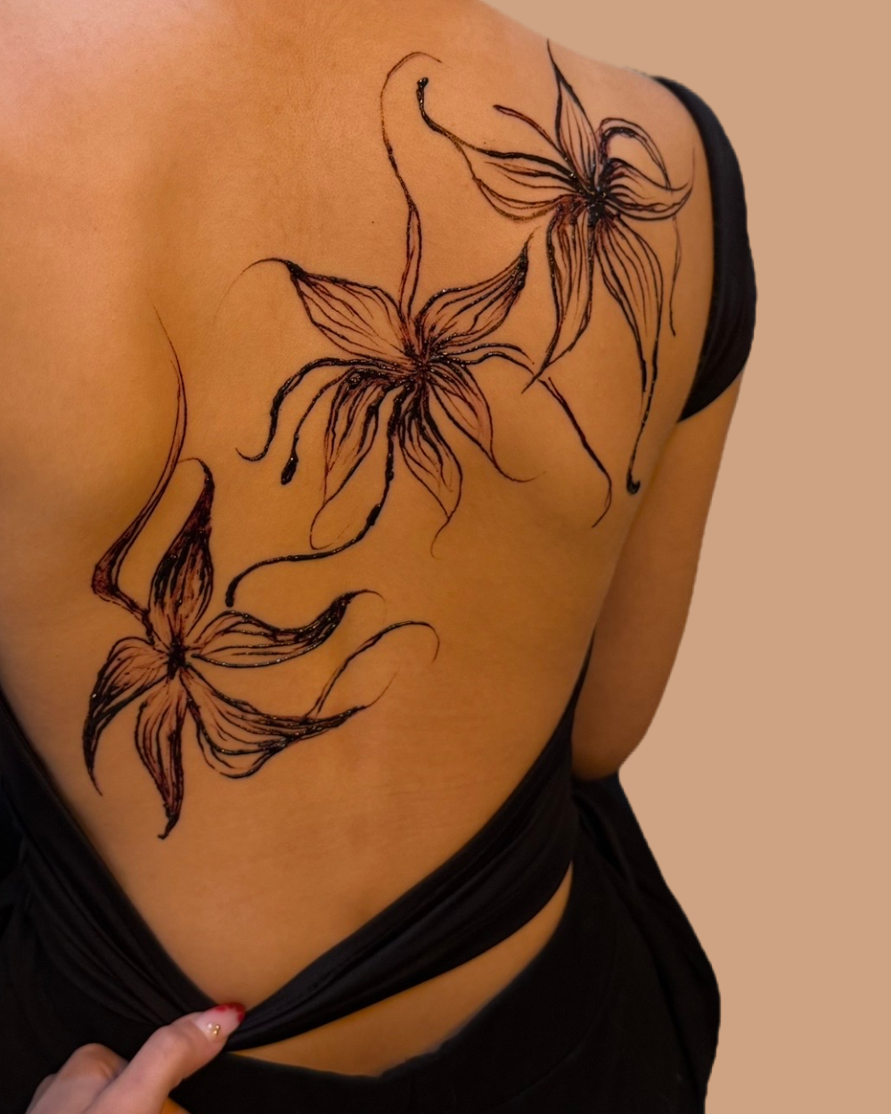 black temporary tattoo